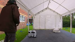 HOW TO Dismantle A LARGE party tent Marquee on your OWN [upl. by Ahsikad359]