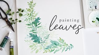 Painting Leaves in Watercolor [upl. by Ahselrac]