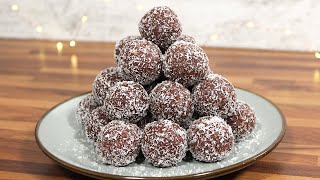 Chocolate Coconut Balls Recipe  How To Make NoBake Chocolate Coconut Ball  4Ingredient Recipe [upl. by Brunhilde]