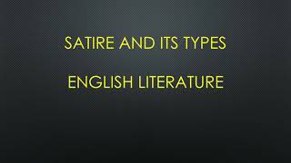 SATIRE AND TYPES IN TAMIL English Literature [upl. by Kaehpos]