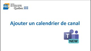 Ajouter un calendrier de canal [upl. by Iramat339]