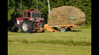 Gathering loose hay with ih 1246 and a self loading wagon [upl. by Llertnek498]