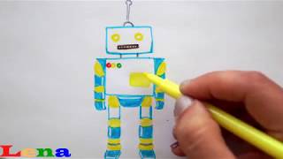 Roboter zeichnen 🤖 Malen  How to draw a robot  как нарисовать робота [upl. by Etessil]