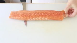 Removing Skin from Fish Fillet [upl. by Anile]