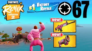 67 Elimination Solo Vs Squads Gameplay Wins Fortnite Chapter 2 Remix PS4 Controller [upl. by Annayi]