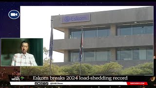 Eskom breaks 2024 loadshedding record Vally Padayachee [upl. by Aretina]