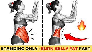 Do This STANDING 30Min FLABBY STOMACH Workout  Lose Belly Fat Exercises To Reduce Stomach Fat [upl. by Enyt49]