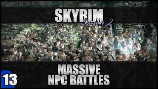 ♛ Skyrim Massive NPC Battles  55 Bandits VS 2  3 Forsworn Warlords [upl. by Sonitnatsnok]