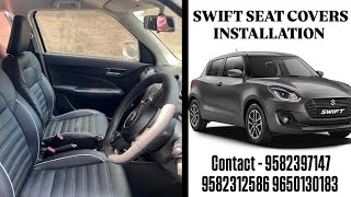 Maruti Suzuki Swift 2019 Buket Seat Cover Installation  floor lemineson floor Mat Stering Cover [upl. by Ynnavoeg]