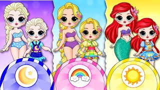 Paper Story  How To Make Moon Rainbow Family Fashion Growing Up Full In Real Life [upl. by Naharba]