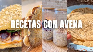 5 recetas saludables con avena  ideas dulces y saladas [upl. by Bronk]