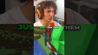 Jelly enjoys RAW FISH in Minecraft Kwebbelkop Minecraft MinecraftClips MinecraftFunny Jelly [upl. by Ashlan]