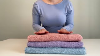 Soft Spoken ASMR  Folding Towels with Gentle Hand Movements for your Relaxation 🌸 [upl. by Asilat]