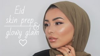 Eid Skin Prep amp Natural Glowy Glam Makeup Look ad [upl. by Basile]