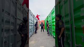 Money heist vs police moneyheist parkour escape kitilamanaattitudeshortfeed shorts subscribe [upl. by Ecela420]