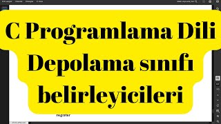 C Programlama Dili Depolama sınıfı belirleyicileri [upl. by Salis]