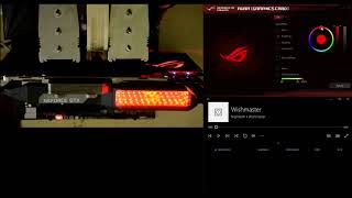 ASUS AURA RGB LED lighting on ROGPOSEIDONGTX1080TIP11GGAMING graphics card [upl. by Tamra]