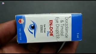 ENDor Plus Eye Drops  Dorzolamide amp Timolol Eye drops Ip Uses  Endor Plus Eye drops uses Dosage [upl. by Janis187]