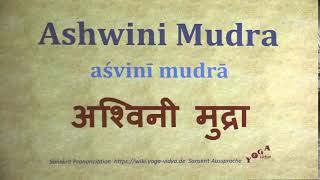 Ashwini Mudra अश्विनी मुद्रा aśvinī mudrā Sanskrit Pronunciation [upl. by Scot]