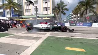 Miami Beach FTX F1 experience on OceanDrive Mercedes F1Racing Racing [upl. by Ahsikad604]