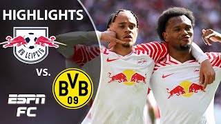 RB Leipzig vs Borussia Dortmund  Bundesliga Highlights  ESPN FC [upl. by Eimareg640]