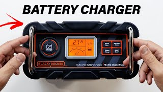 BLACK and DECKER Fully Automatic 25 Amp 12V Battery Charger Unboxing amp First Test [upl. by Ewall]