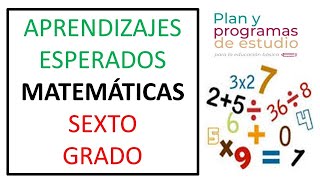 APRENDIZAJES ESPERADOS DE MATEMÁTICAS DE SEXTO GRADO DE PRIMARIA [upl. by Beghtol]