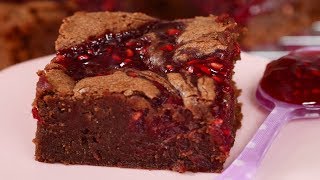 Raspberry Brownies Recipe Demonstration  Joyofbakingcom [upl. by Llezom]