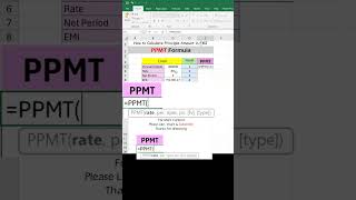 PPMT Formula in Excel shortsviral youtubeshorts viralvideo computer competitiveexams [upl. by Nosiaj]