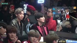 161202 Taemin BamBam NCT reaction to Twice win Song of the year MAMA 2016 [upl. by Lodnar]