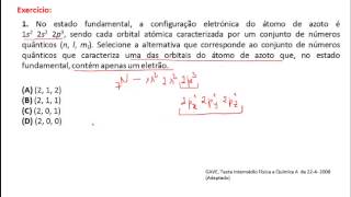 Exercicio resolvido  Números quânticos Caracterização de orbitais 10ºAno [upl. by Elirpa]