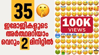 35 ഇമോജികളുടെ അര്‍ത്ഥമറിയാം വെറും 2 മിനിറ്റില്‍  Whats app emoji meanings Malayalam [upl. by Eedak]