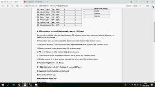 SQL Vize Soru Çözümleri  2 Celal Bayar Üniversitesi Akhisar MYO [upl. by Reviere873]