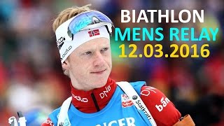 BIATHLON  MEN  RELAY 12032016  World Championship  Norway  HOLMENKOLLEN [upl. by Ladnyc]