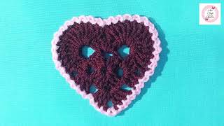 Crochet Heart Design  Crosia SE Heart Banana  Crochet Granny Heart Design [upl. by Artie737]