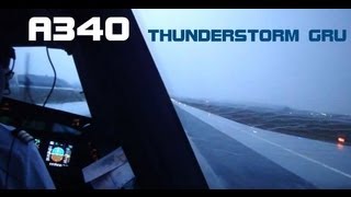 Thunderstorm Cockpit Takeoff at São Paulo [upl. by Eldwen227]