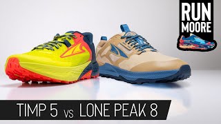 Altra Timp 5 vs Lone Peak 8 Battle for the Trails [upl. by Doomham]