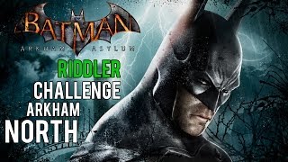 Batman Arkham Asylum  Arkham North Riddler Challenge Trophies Riddles Teeth and Spirits [upl. by Darum]