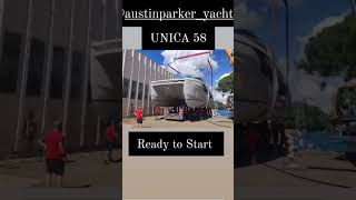 Launch new Unica 58 power catamaran debut Cannes Yachting Festival unica58 cannesyachtingfestival [upl. by Noell60]