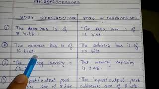 Microprocessors  8085 vs 8086 [upl. by Anauqal]