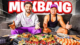 Sushi Mukbang With Youtube Basketnball Star DVontay Friga [upl. by Ajnat]