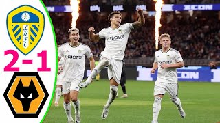 Leeds United vs Wolverhampton 21 All Goals amp Highlights [upl. by Whitcher]