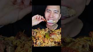 how i mukbang black bean noodles roast duck shotrs mukbang food [upl. by Brightman132]