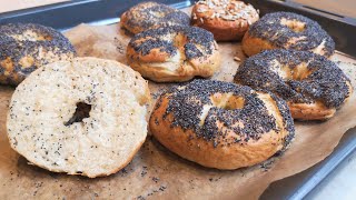 Bajgle z makiem na drożdżach  bez zakwasu 🥯bajgle bagels mak poopy breakfast śniadanie viral [upl. by Goldarina]