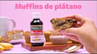 Muffins de plátano con crema de avellana Vainilla Molina [upl. by Hakeber830]