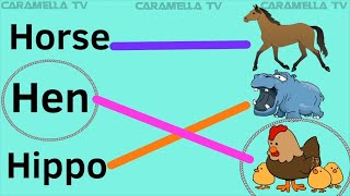 Learn English words through matching English for kids caramellatv9149 english words [upl. by Suelo574]