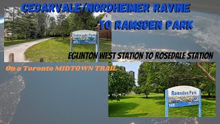 Eglinton West to Rosedale Station Connecting stations through ravine trails [upl. by Esinahs719]