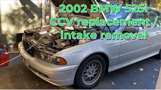 BMW 525i 530i 325i 330i e40 CCV Replacement  Intake Manifold Removal [upl. by Tomchay]