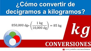 ¿Cómo convertir de decigramos a kilogramos dg a kg [upl. by Enegue]