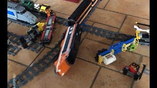 LEGO Big Boy and Horizon Express Train Crash [upl. by Cowles]